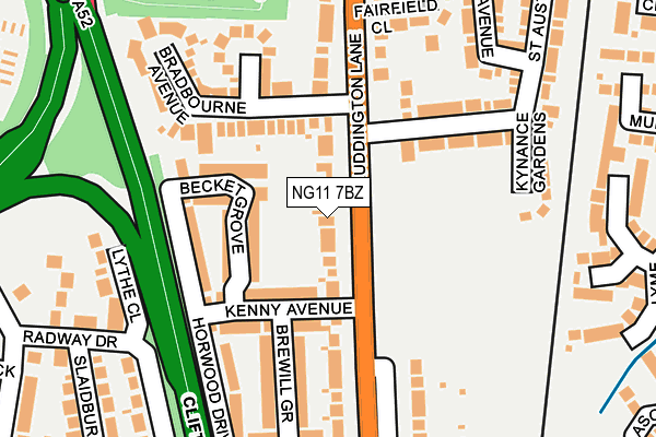 NG11 7BZ map - OS OpenMap – Local (Ordnance Survey)