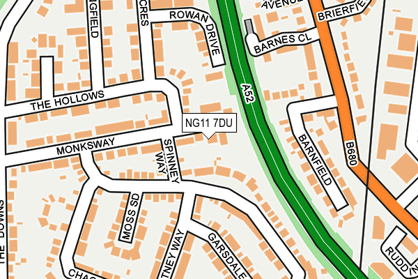 NG11 7DU map - OS OpenMap – Local (Ordnance Survey)