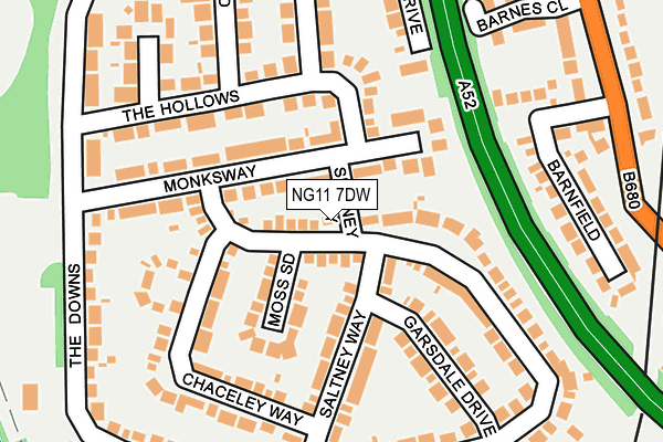 NG11 7DW map - OS OpenMap – Local (Ordnance Survey)