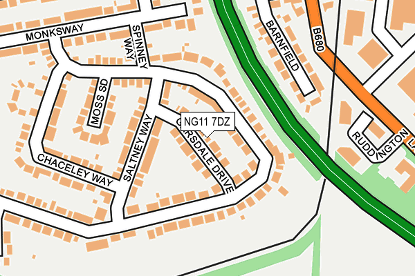 NG11 7DZ map - OS OpenMap – Local (Ordnance Survey)