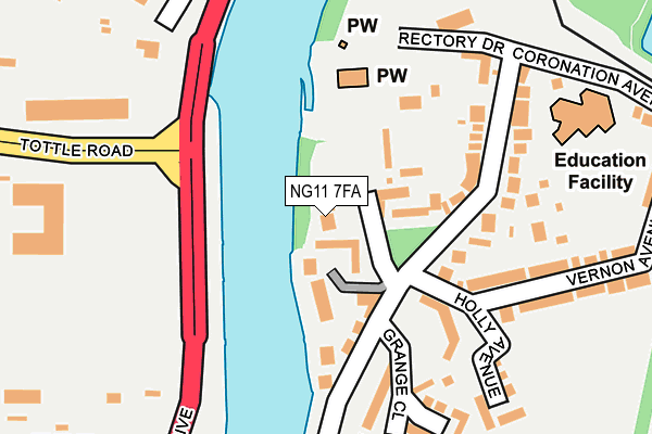 NG11 7FA map - OS OpenMap – Local (Ordnance Survey)