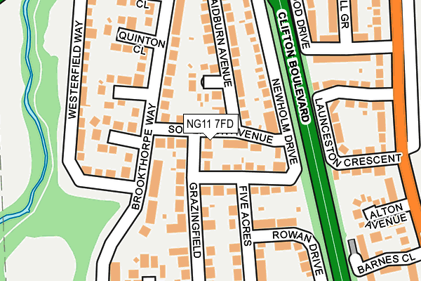 NG11 7FD map - OS OpenMap – Local (Ordnance Survey)