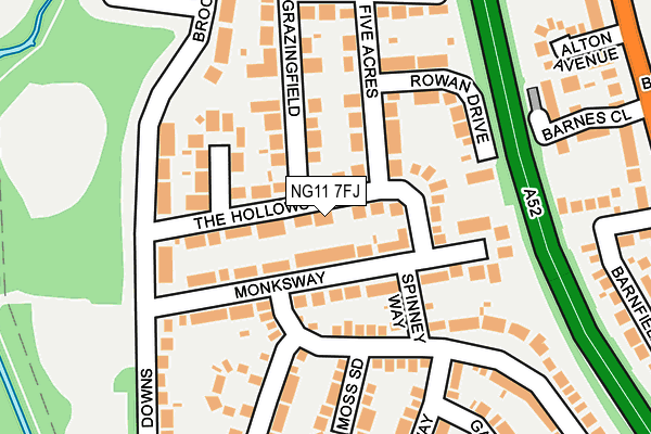 NG11 7FJ map - OS OpenMap – Local (Ordnance Survey)