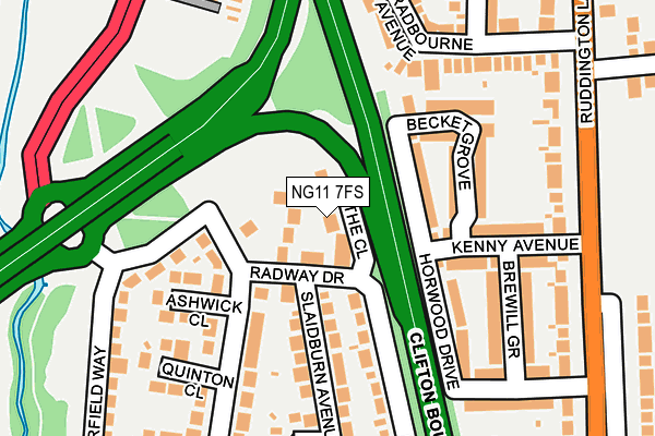 NG11 7FS map - OS OpenMap – Local (Ordnance Survey)