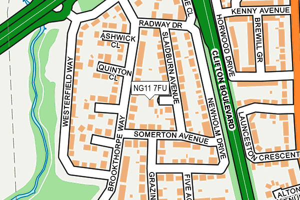 NG11 7FU map - OS OpenMap – Local (Ordnance Survey)