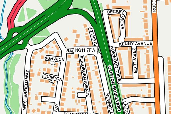 NG11 7FW map - OS OpenMap – Local (Ordnance Survey)