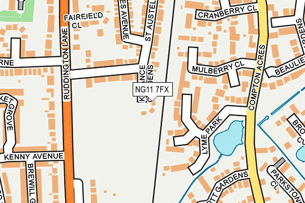 NG11 7FX map - OS OpenMap – Local (Ordnance Survey)