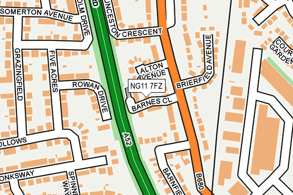 NG11 7FZ map - OS OpenMap – Local (Ordnance Survey)