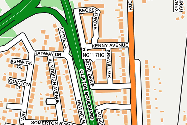 NG11 7HG map - OS OpenMap – Local (Ordnance Survey)