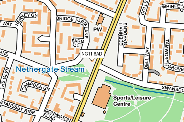 NG11 8AD map - OS OpenMap – Local (Ordnance Survey)