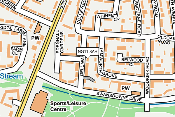 NG11 8AH map - OS OpenMap – Local (Ordnance Survey)