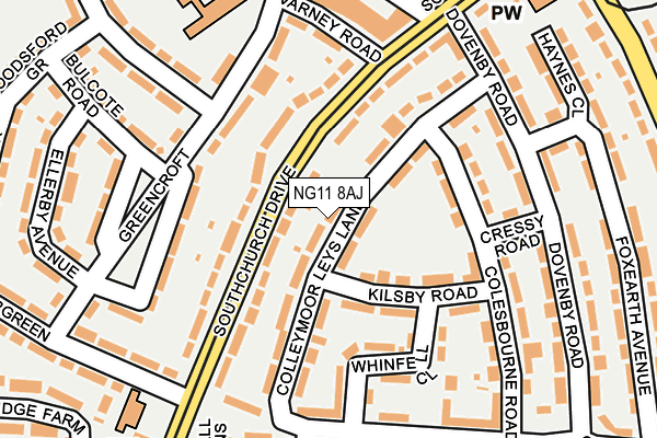 NG11 8AJ map - OS OpenMap – Local (Ordnance Survey)
