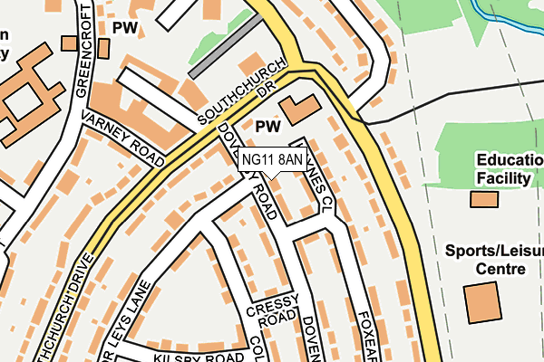 NG11 8AN map - OS OpenMap – Local (Ordnance Survey)