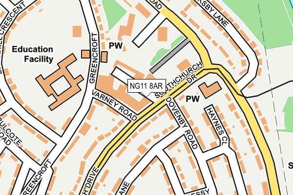 NG11 8AR map - OS OpenMap – Local (Ordnance Survey)