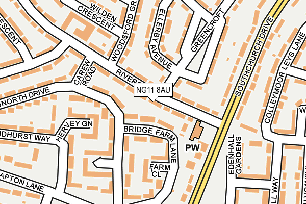 NG11 8AU map - OS OpenMap – Local (Ordnance Survey)