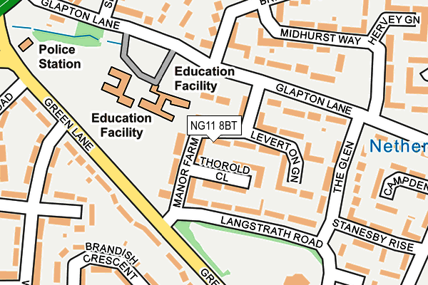 NG11 8BT map - OS OpenMap – Local (Ordnance Survey)