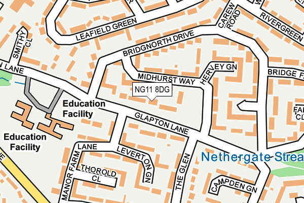NG11 8DG map - OS OpenMap – Local (Ordnance Survey)