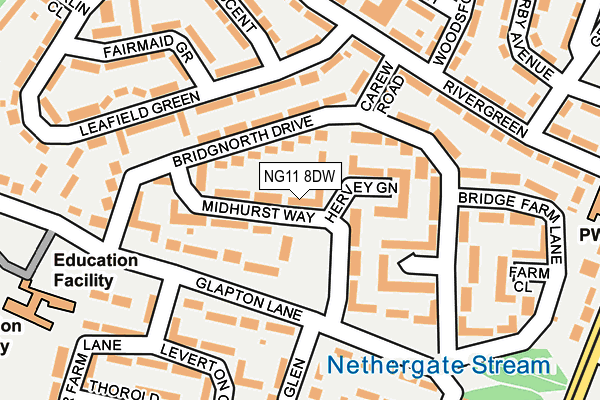 NG11 8DW map - OS OpenMap – Local (Ordnance Survey)