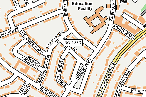 NG11 8FD map - OS OpenMap – Local (Ordnance Survey)
