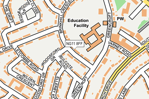 NG11 8FF map - OS OpenMap – Local (Ordnance Survey)