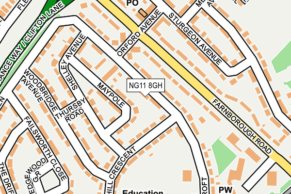 NG11 8GH map - OS OpenMap – Local (Ordnance Survey)