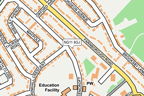 NG11 8GJ map - OS OpenMap – Local (Ordnance Survey)