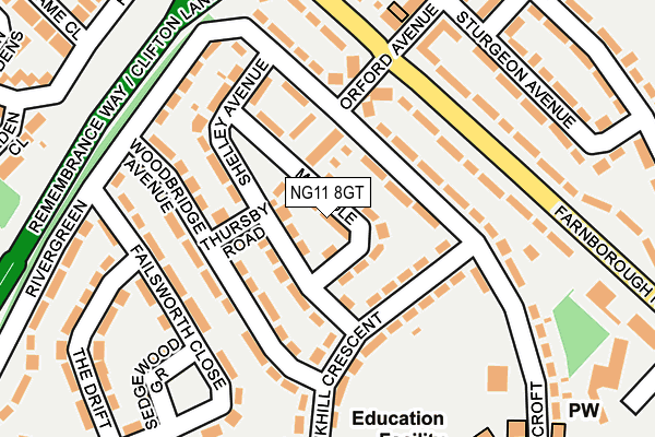 NG11 8GT map - OS OpenMap – Local (Ordnance Survey)
