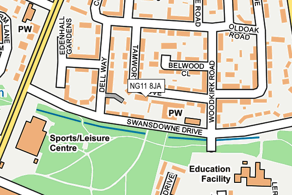 NG11 8JA map - OS OpenMap – Local (Ordnance Survey)