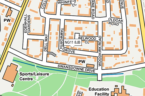 NG11 8JB map - OS OpenMap – Local (Ordnance Survey)