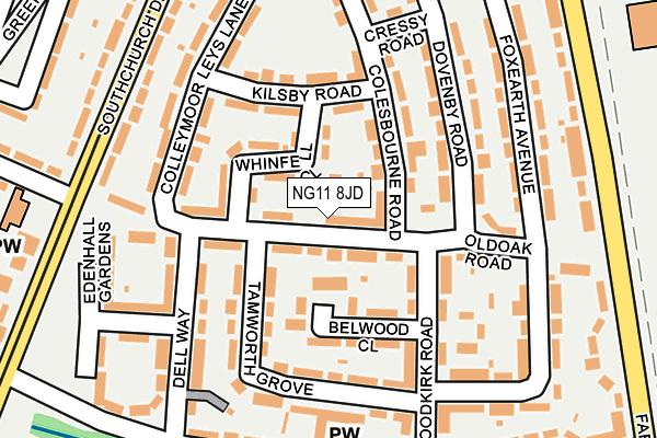 NG11 8JD map - OS OpenMap – Local (Ordnance Survey)