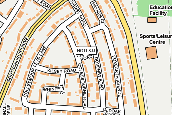 NG11 8JJ map - OS OpenMap – Local (Ordnance Survey)