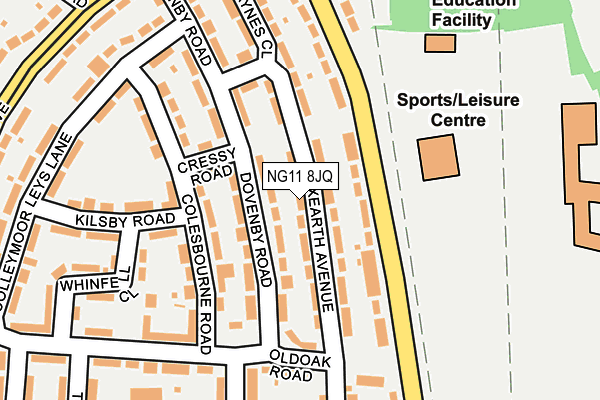 NG11 8JQ map - OS OpenMap – Local (Ordnance Survey)