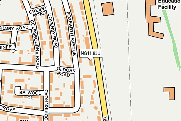 NG11 8JU map - OS OpenMap – Local (Ordnance Survey)