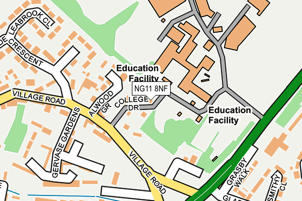 NG11 8NF map - OS OpenMap – Local (Ordnance Survey)