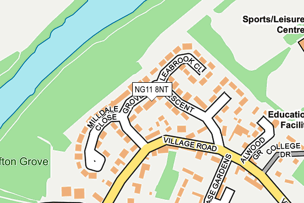 NG11 8NT map - OS OpenMap – Local (Ordnance Survey)