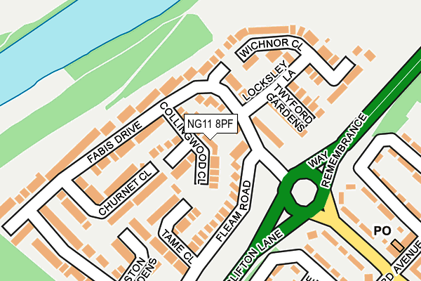 NG11 8PF map - OS OpenMap – Local (Ordnance Survey)