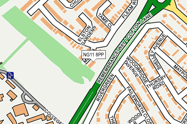 NG11 8PP map - OS OpenMap – Local (Ordnance Survey)