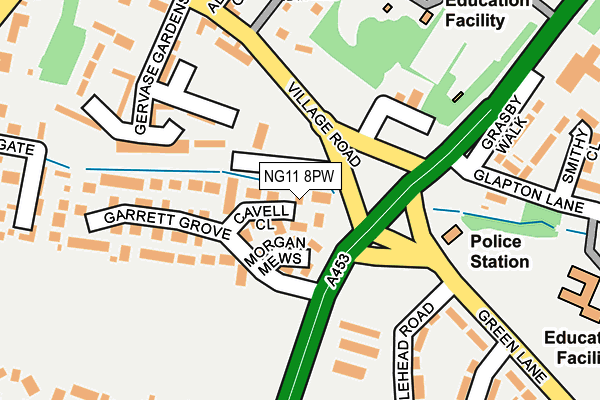 NG11 8PW map - OS OpenMap – Local (Ordnance Survey)