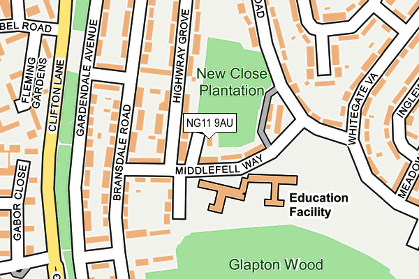 NG11 9AU map - OS OpenMap – Local (Ordnance Survey)