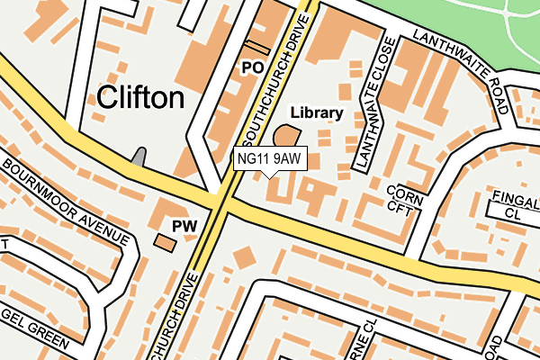 NG11 9AW map - OS OpenMap – Local (Ordnance Survey)