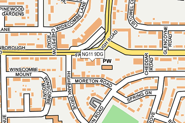 NG11 9DG map - OS OpenMap – Local (Ordnance Survey)