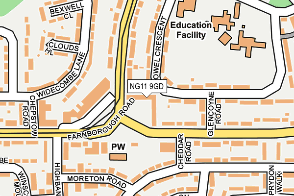 NG11 9GD map - OS OpenMap – Local (Ordnance Survey)