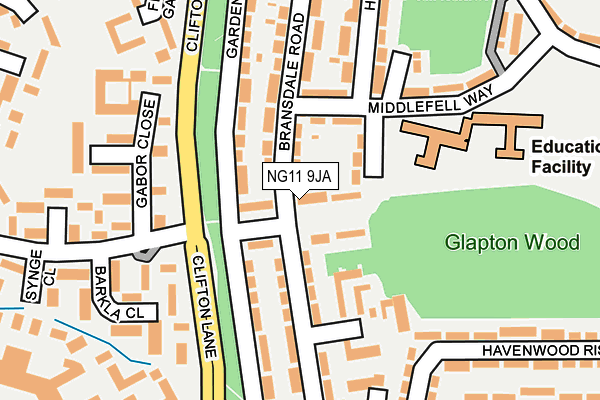 NG11 9JA map - OS OpenMap – Local (Ordnance Survey)