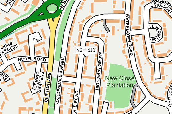 NG11 9JD map - OS OpenMap – Local (Ordnance Survey)