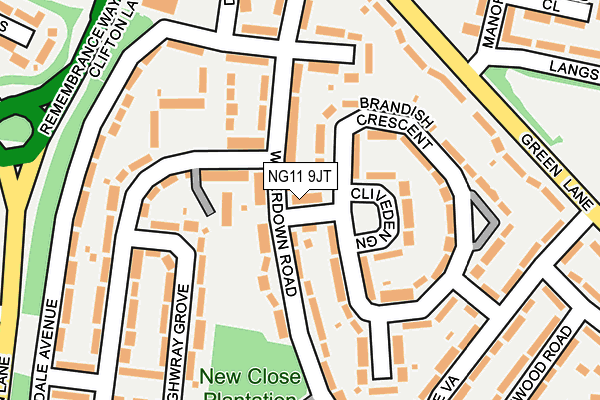 NG11 9JT map - OS OpenMap – Local (Ordnance Survey)