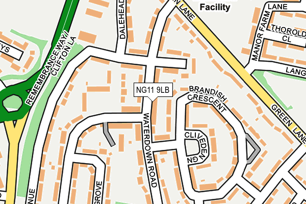 NG11 9LB map - OS OpenMap – Local (Ordnance Survey)