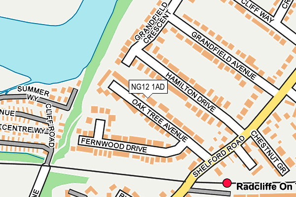 NG12 1AD map - OS OpenMap – Local (Ordnance Survey)