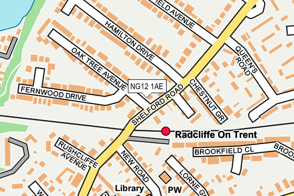 NG12 1AE map - OS OpenMap – Local (Ordnance Survey)