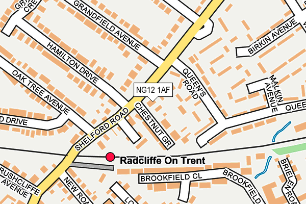 NG12 1AF map - OS OpenMap – Local (Ordnance Survey)