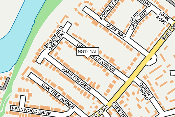 NG12 1AL map - OS OpenMap – Local (Ordnance Survey)